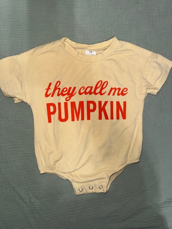 Other - They Call Me Pumpkin Graphic Baby Onesie - Cream with Red Print 6/9M